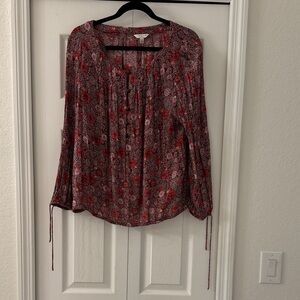 Lucky Brand Red Floral Blouse